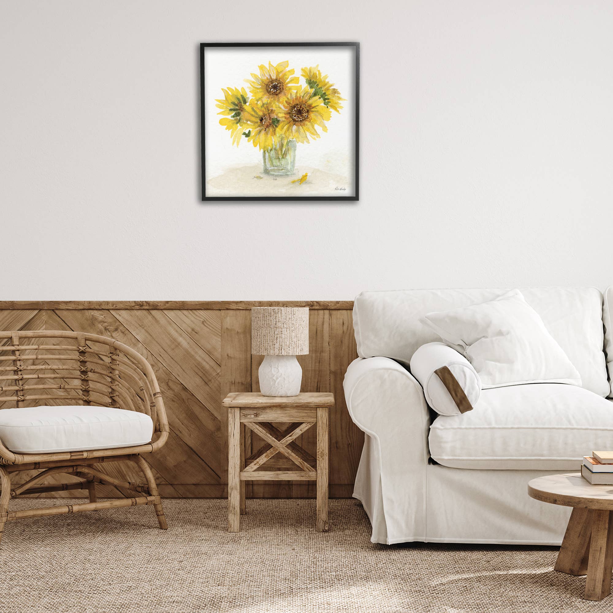 Stupell Industries - Vente Décoration murale – enfant et bébé - Art encadré à l'aquarelle de tournesol en pot6