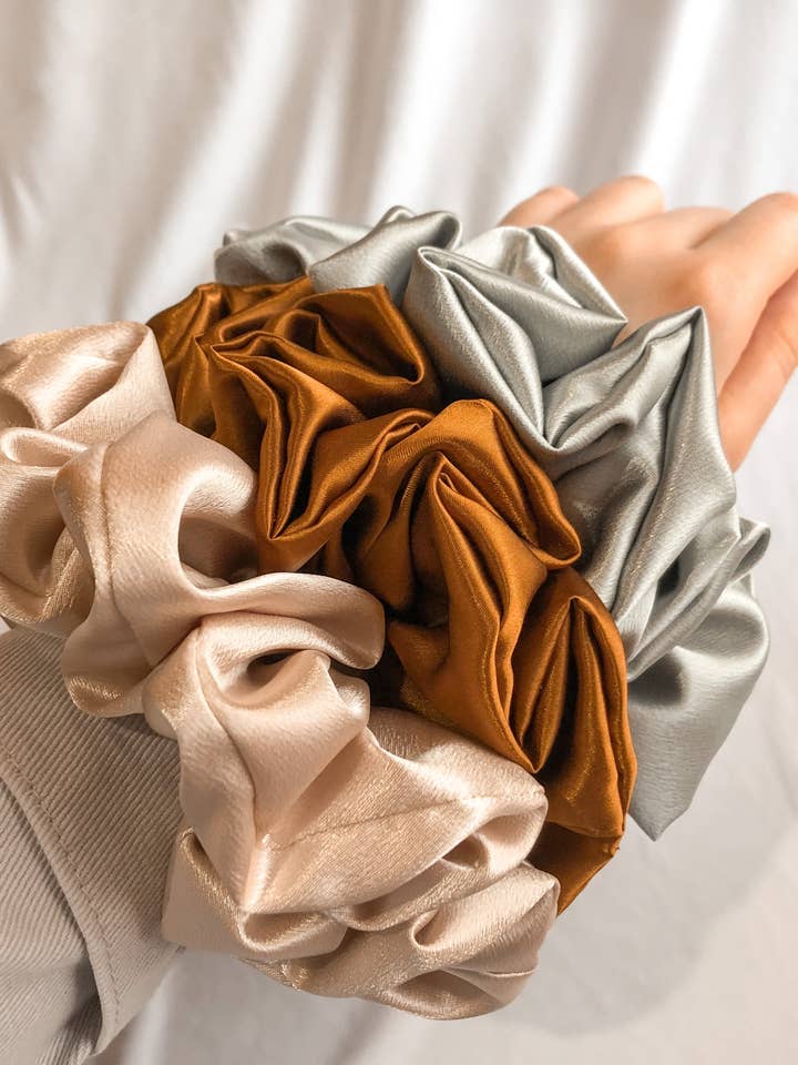 Satin Extra Large Scrunchies for wholesale by Grace.E.Co