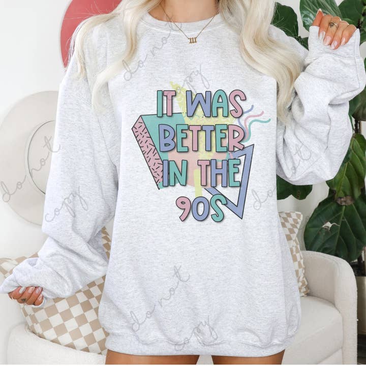 It was better in the 90's, graphic tee, oversized graphic te for wholesale by The Babe Cave Co