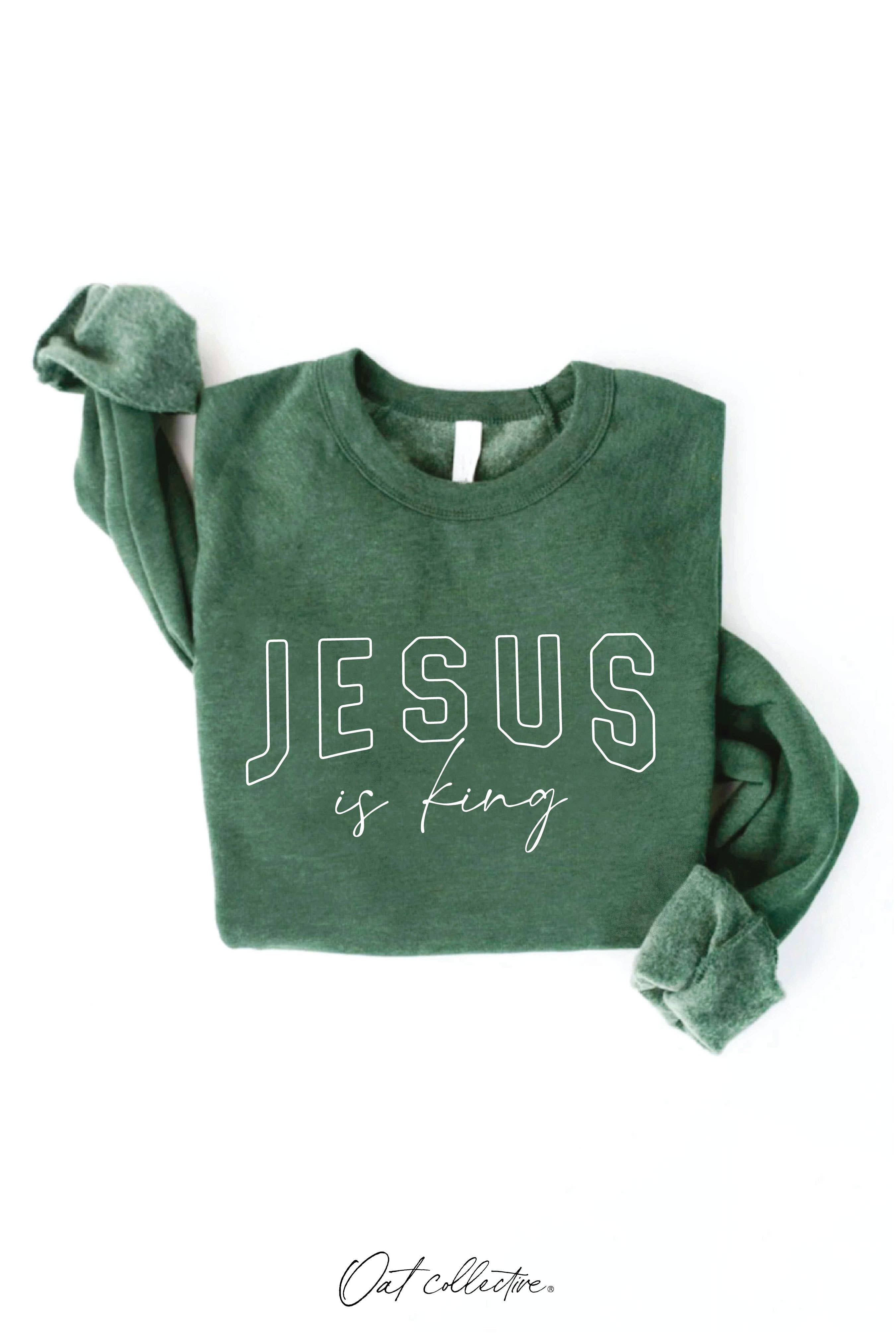 OAT COLLECTIVE – Engroshandel Grafisk Sweatshirt - Dame – JESUS IS KING grafisk sweatshirt - afslappet pasform8