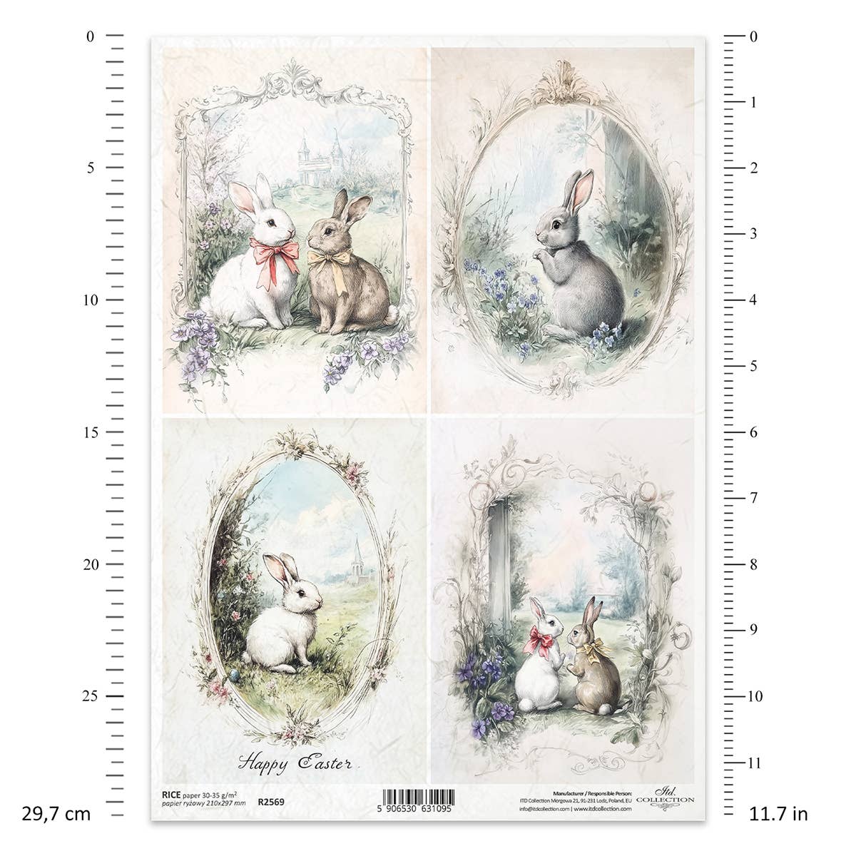 ITD Collection – material para artesanato por atacado – papel de arroz para decoupage R2569 - Casa de Campo1