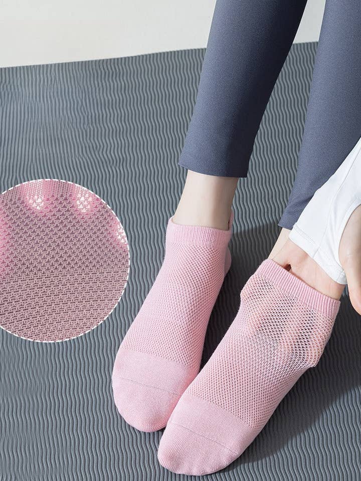 Solid Color Yoga Grip Short Socks for wholesale by VividLux