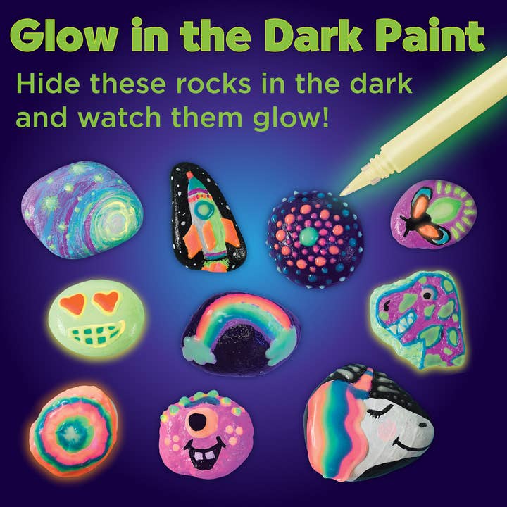 Faber-Castell / Creativity for Kids - Wholesale DIY Craft Kit - Kids - Glow in the Dark Rock Painting DIY Craft Kit for Kids