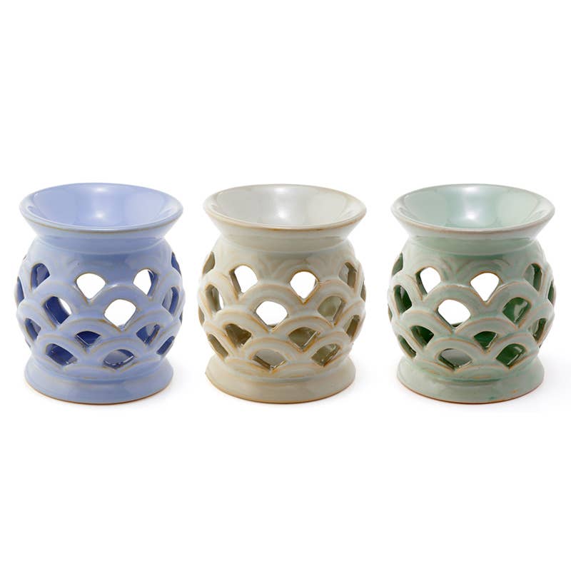 Puckator EU - Wholesale Oil Warmer - Eden Scallop Cut out Ceramic Oil Burner1
