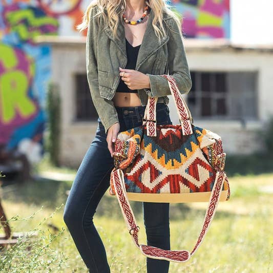Handmade Neo Boho Chic Weekender Bag for wholesale on Faire