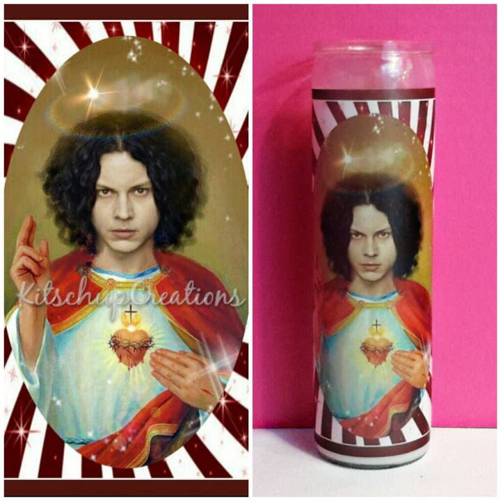 Jack White Prayer Candle for wholesale by Kitschup Creations
