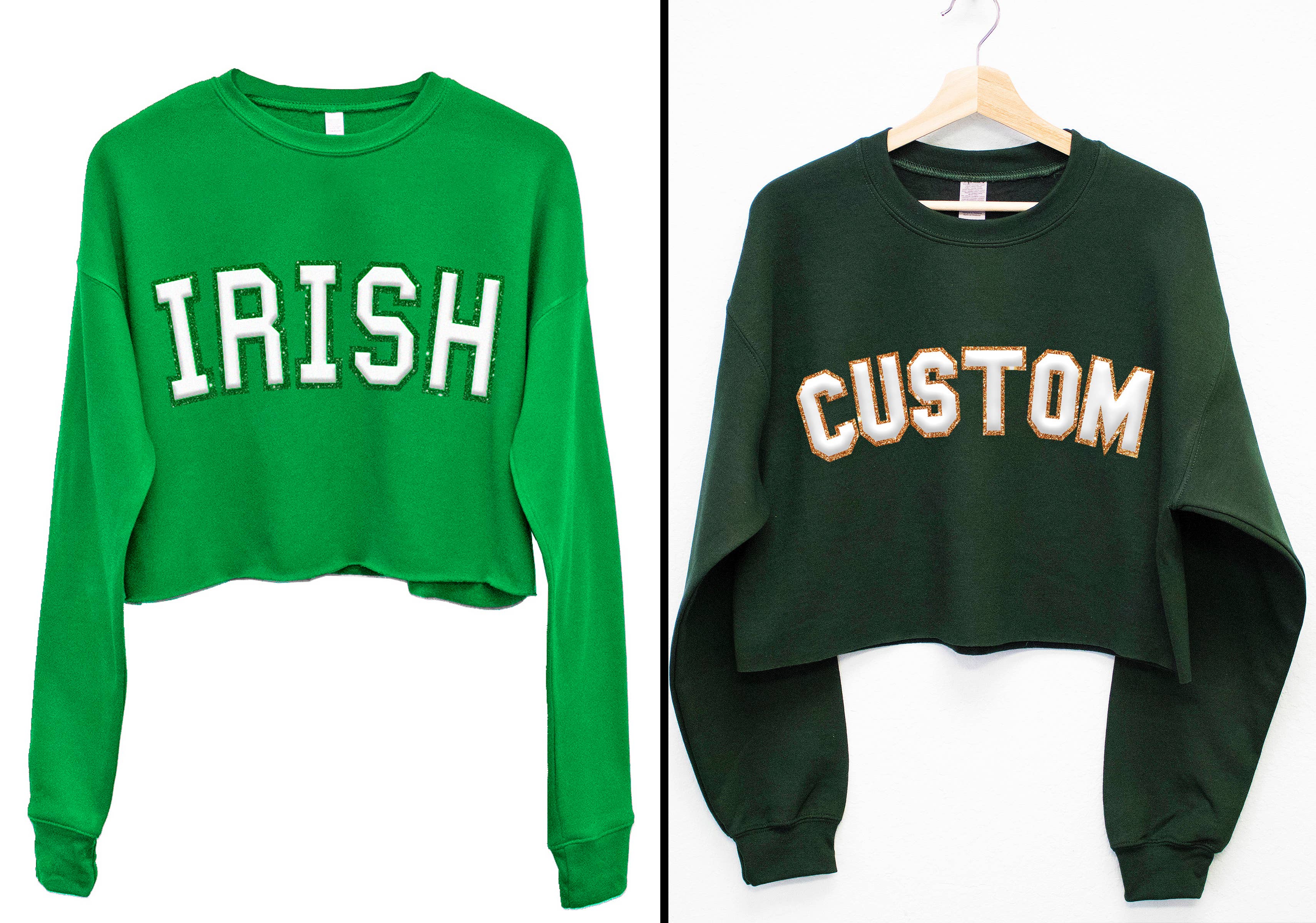 Nobullwoman Apparel - Wholesale Graphic Sweatshirt - Women's - CUSTOM Embossed BLOCK Puff Print & GLITTER Crop Sweatshirt5