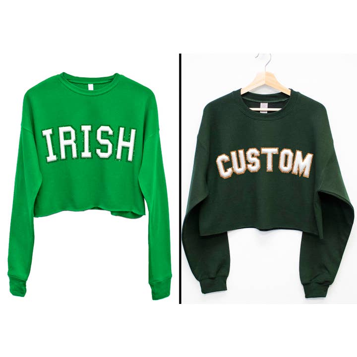 Nobullwoman Apparel - Wholesale Graphic Sweatshirt - Women's - CUSTOM Embossed BLOCK Puff Print & GLITTER Crop Sweatshirt5