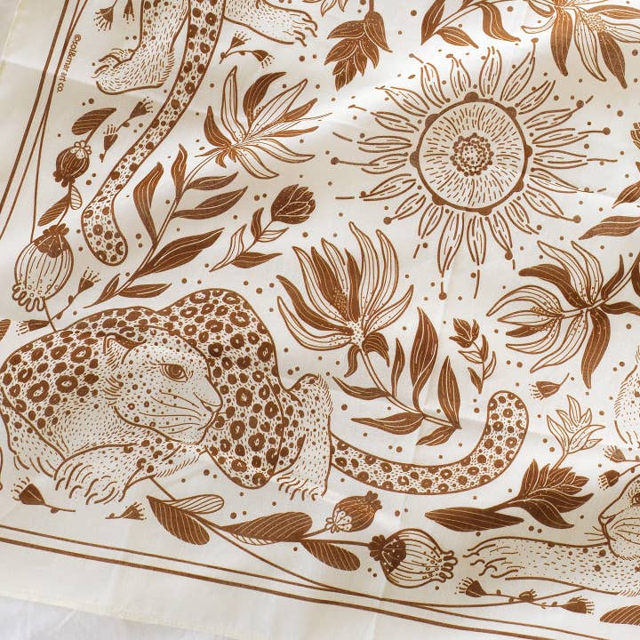 Leopard, and the Sun Bandana Scarf (Off-White/ Redesigned) for wholesale by sol&mar art co.