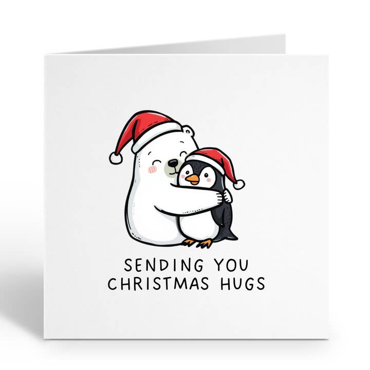 Roligt julkort - Söt pingvin & isbjörn för wholesale av Smirk & Scribble
