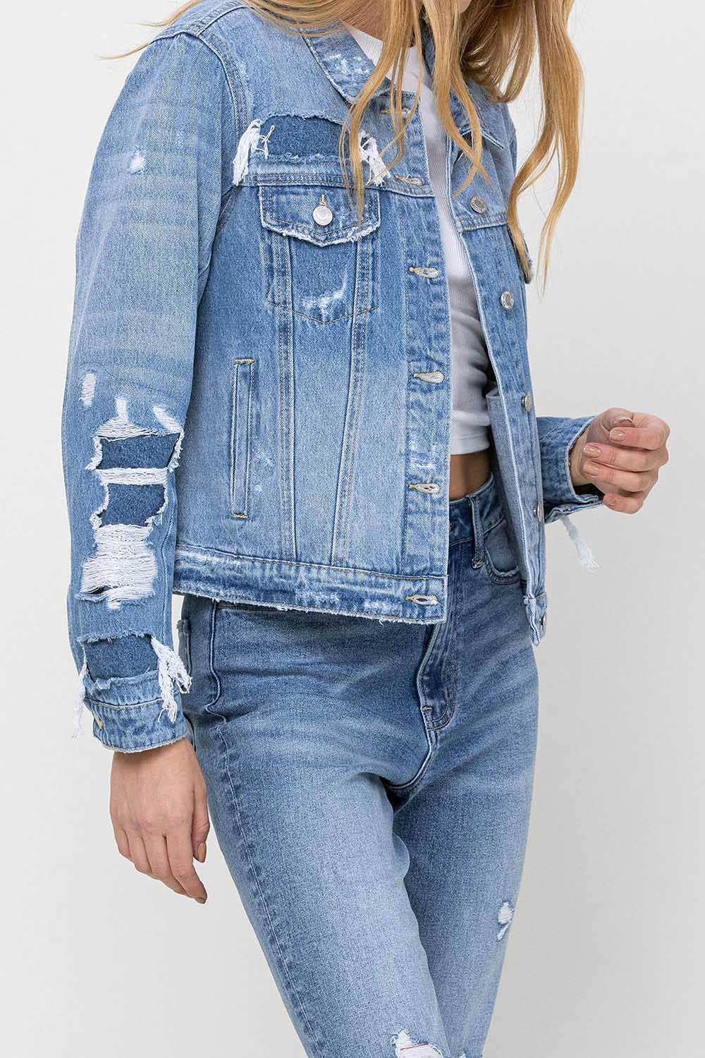 Blaue Seele KLASSISCHE JEANSJACKE IM USED-LOOK V2161J für den Großhandel auf Faire4