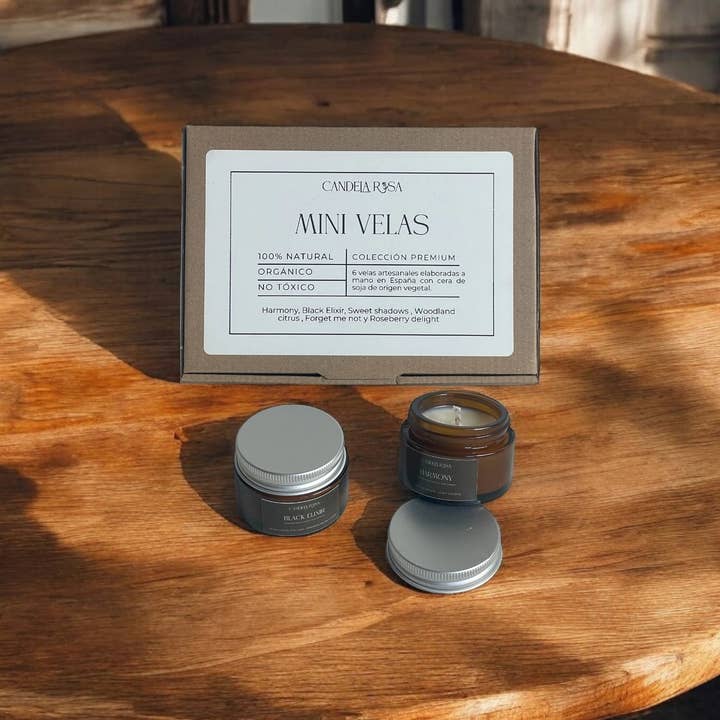 Candela Rosa - Wholesale Jar/Filled Candle - Pack 6 mini scented candles Premium Collection