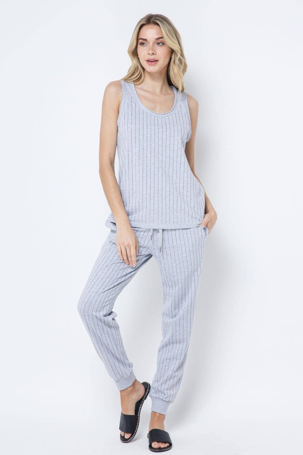 VOCAL - Vente Débardeur – femme - Haut sans manches à encolure dégagée, motif rayé Hotfix10