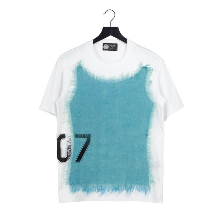 T-shirt patchwork en jute pour la vente par OBLADI by D'énigme