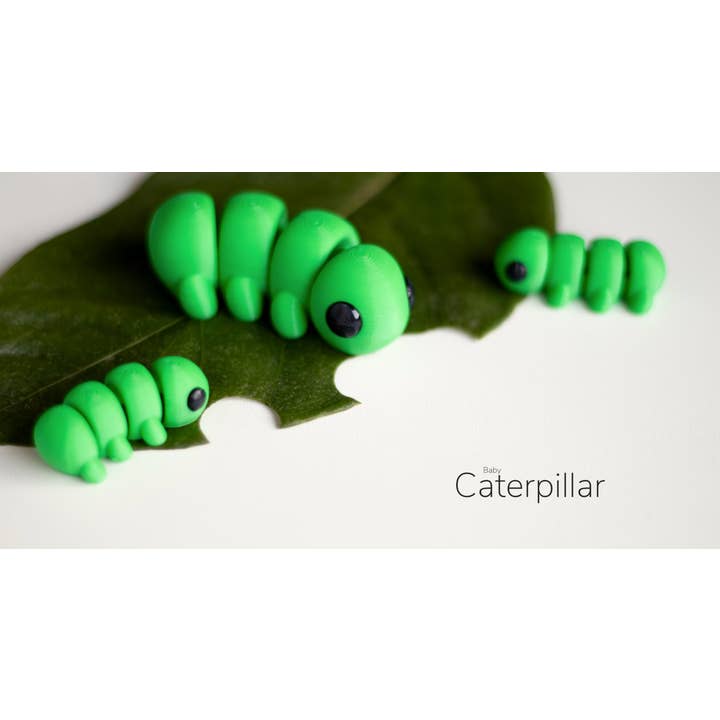 Lille Baby Caterpillar 3D-trykt legetøj, Fidget-legetøj for engroshandel hos Great American Designs