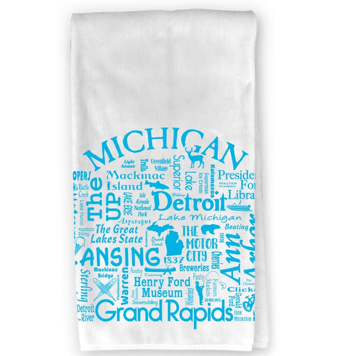 The Buffalo Works - Wholesale Tea Towel - Michigan Destination Kitchen Towel - Where Life Takes You4