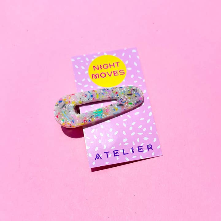 Night Moves Atelier - Wholesale Hair Clip - Women's - Confetti Clash Resin Hair Clips