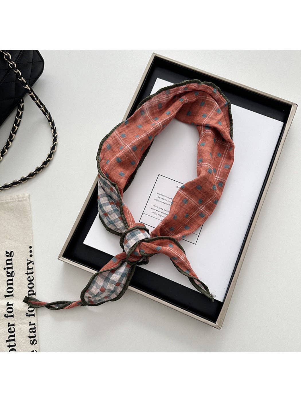 Funkyrel® Atzbranding Limited - Vente Écharpe – femme - Scarvii - Bandeau Écharpe à Motif Losange en Plaid2