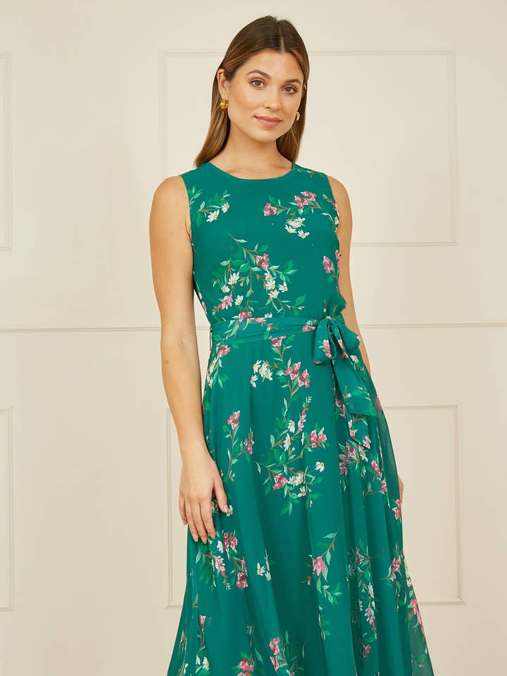 Grøn Yumi Grøn Daisy Print Skater Kjole for engroshandel på Faire0