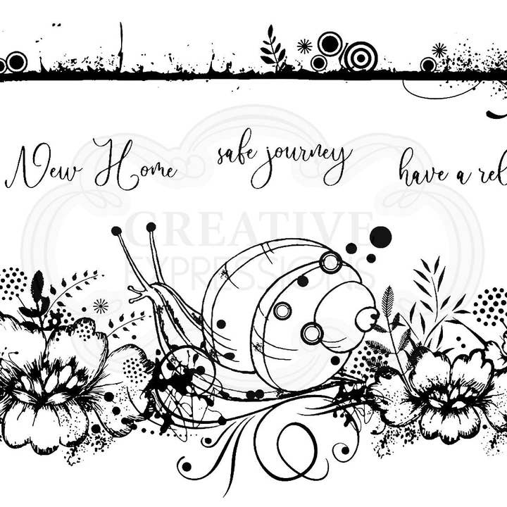 Ecstasy Crafts Distributing – wholesale Rubber/decorative stamp – Creative Expressions Slow Jo Snail A6 Clear Stamp4