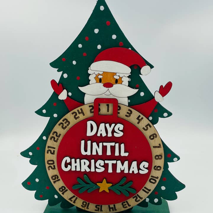 Santa Christmas Countdown, Days till Christmas Santa Calendar for wholesale by La~Artisan