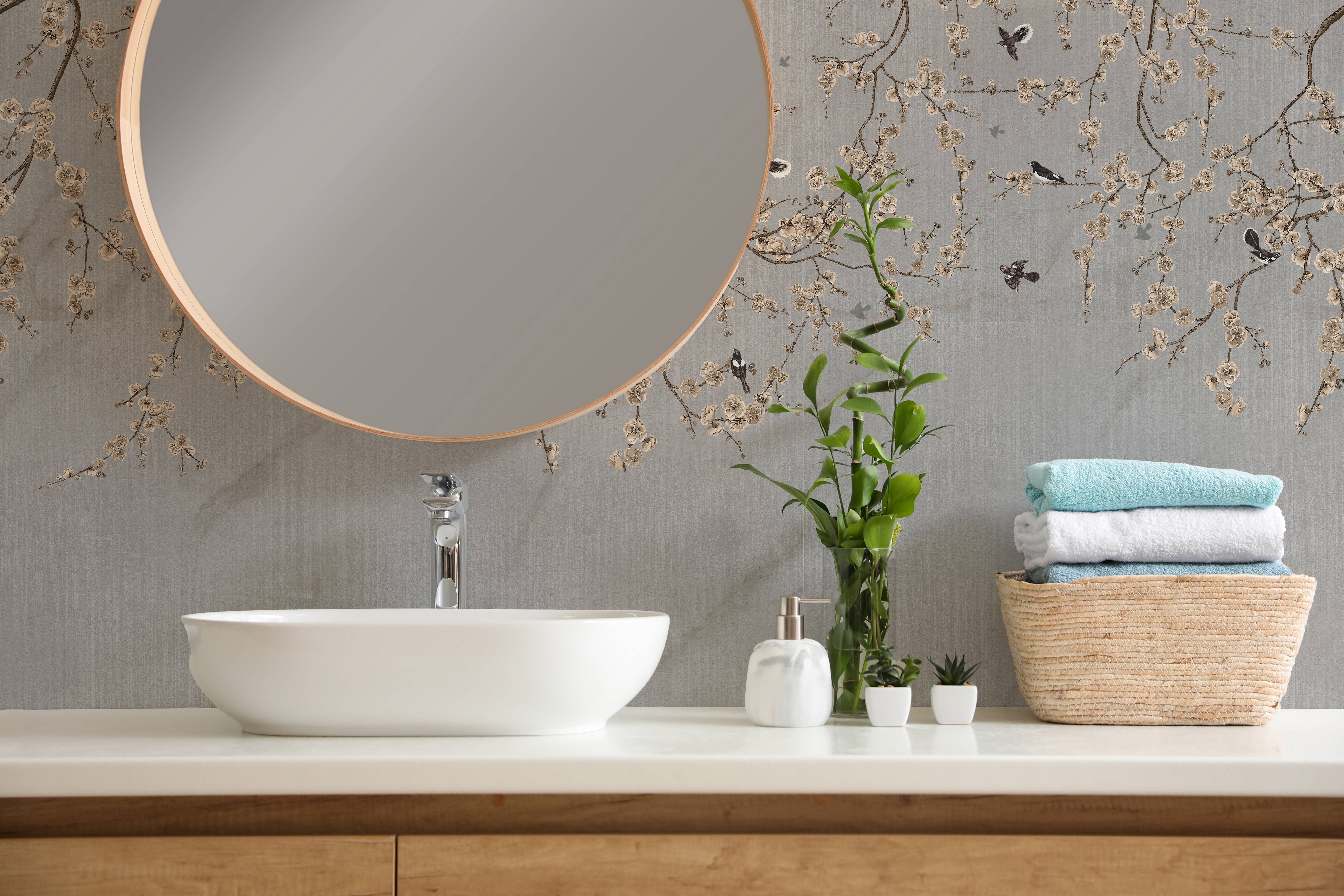 GK Home Decor - Venta al por mayor Papel pintado - Mural de papel pintado de cerezos en flor estilo chinoiserie6