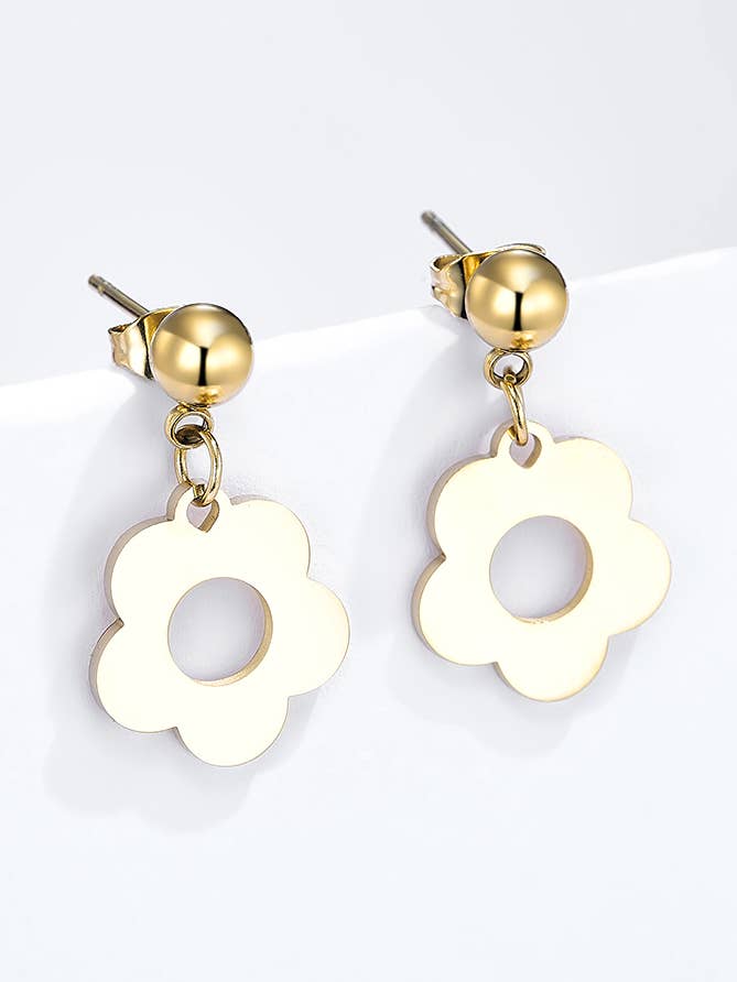 Stainless steel earrings 124AQ371 for wholesale by BYREN | ÉLINE L'ATELIER