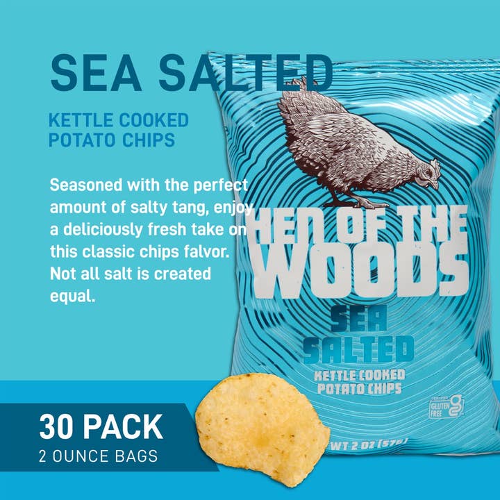 Hen of the Woods - Wholesale Chips - Sea Salted Kettle Cooked Potato Chips 2 OZ