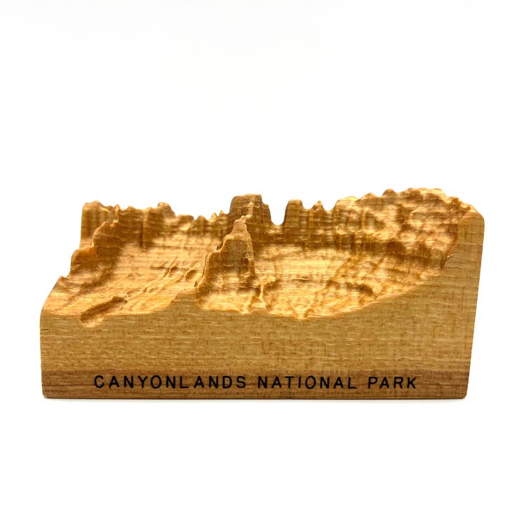 Sculpture topographique en bois du parc national de Canyonlands pour la vente par mosey design