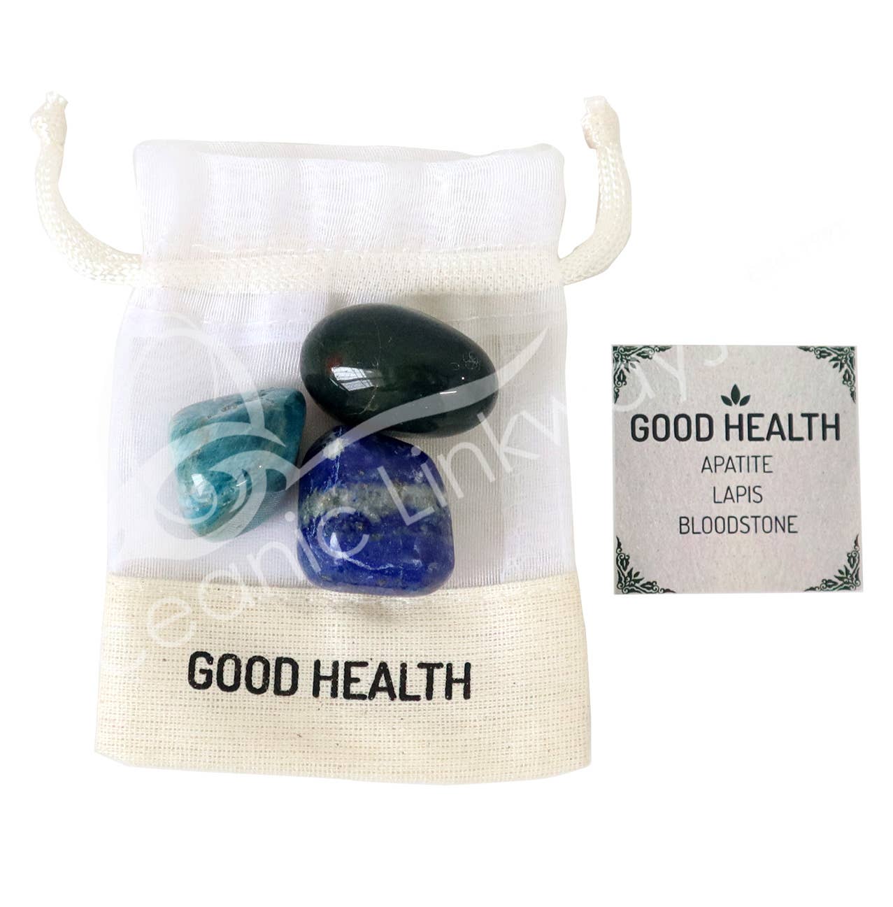 Oceanic Linkways Inc - Wholesale Spiritual Stone/Crystal - (SET)TUMBLED STONES KIT - GOOD HEALTH/APATITE, LAPIS LAZULI