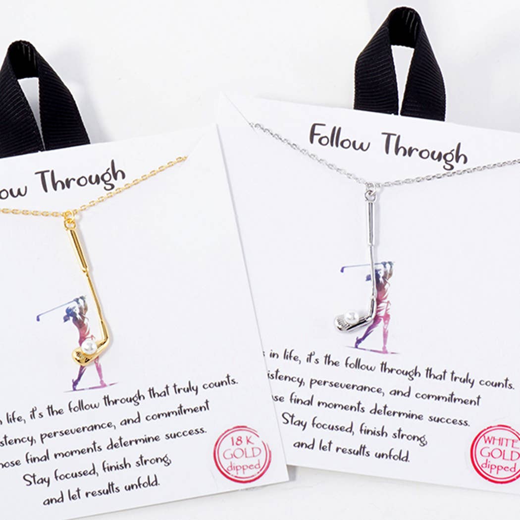 Fashion City - Wholesale Pendant/Charm Necklace - Golf Club Pearl Ball Pendant Necklace4