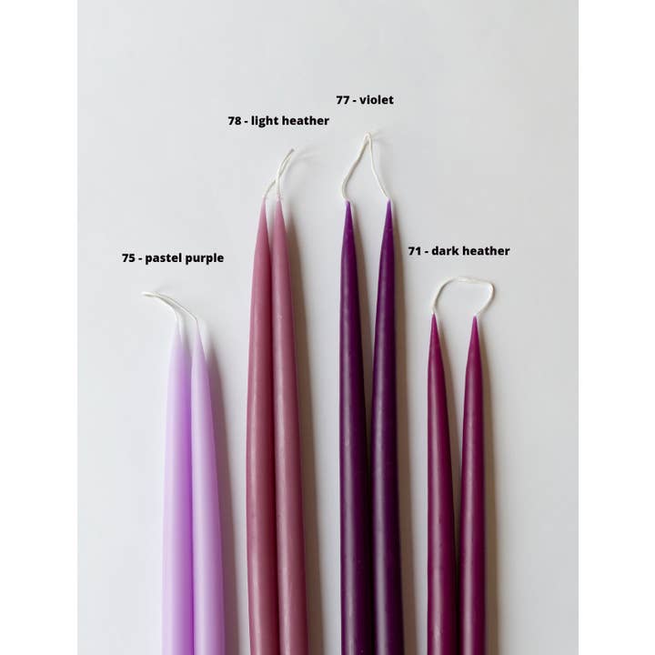 Twilight Collection - Wholesale Tapered Candle/Candlestick - Pastel Purple Danish Taper Candle | 12 Pack