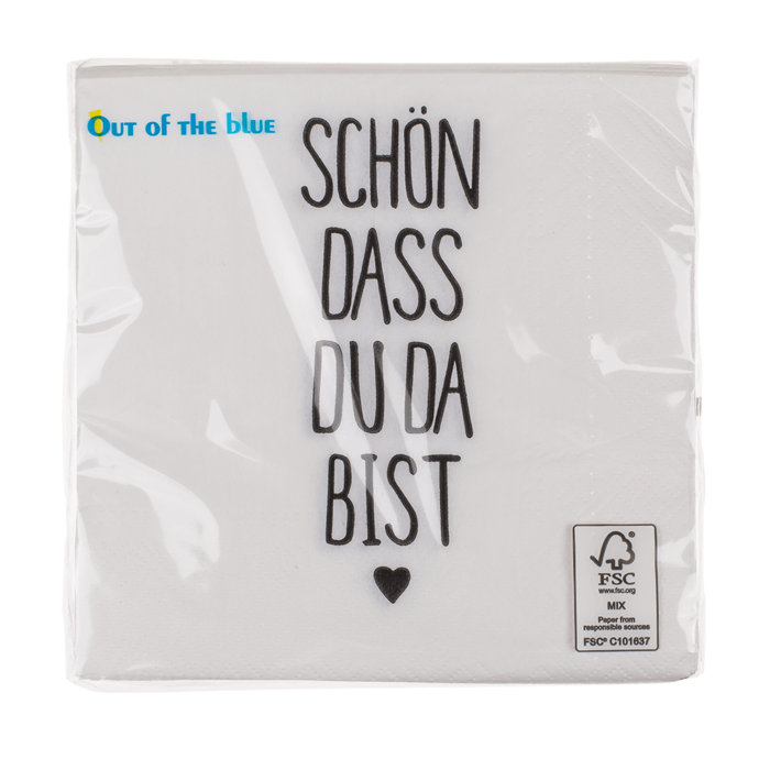 Out of the blue KG - Wholesale Disposable Napkin - Paper napkins, Schön dass du da bist,1