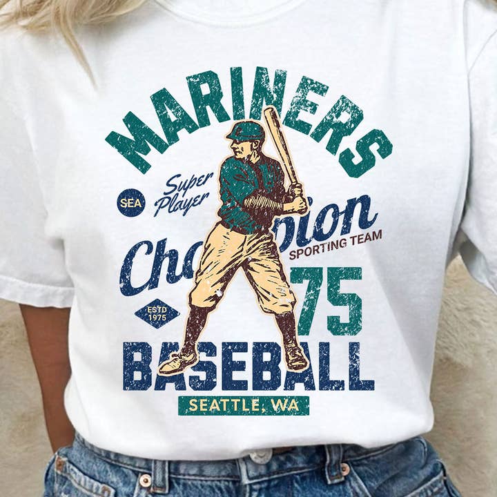 Camiseta Mariners Champion Baseball Comfort Colors para venta al por mayor de Kissed Apparel