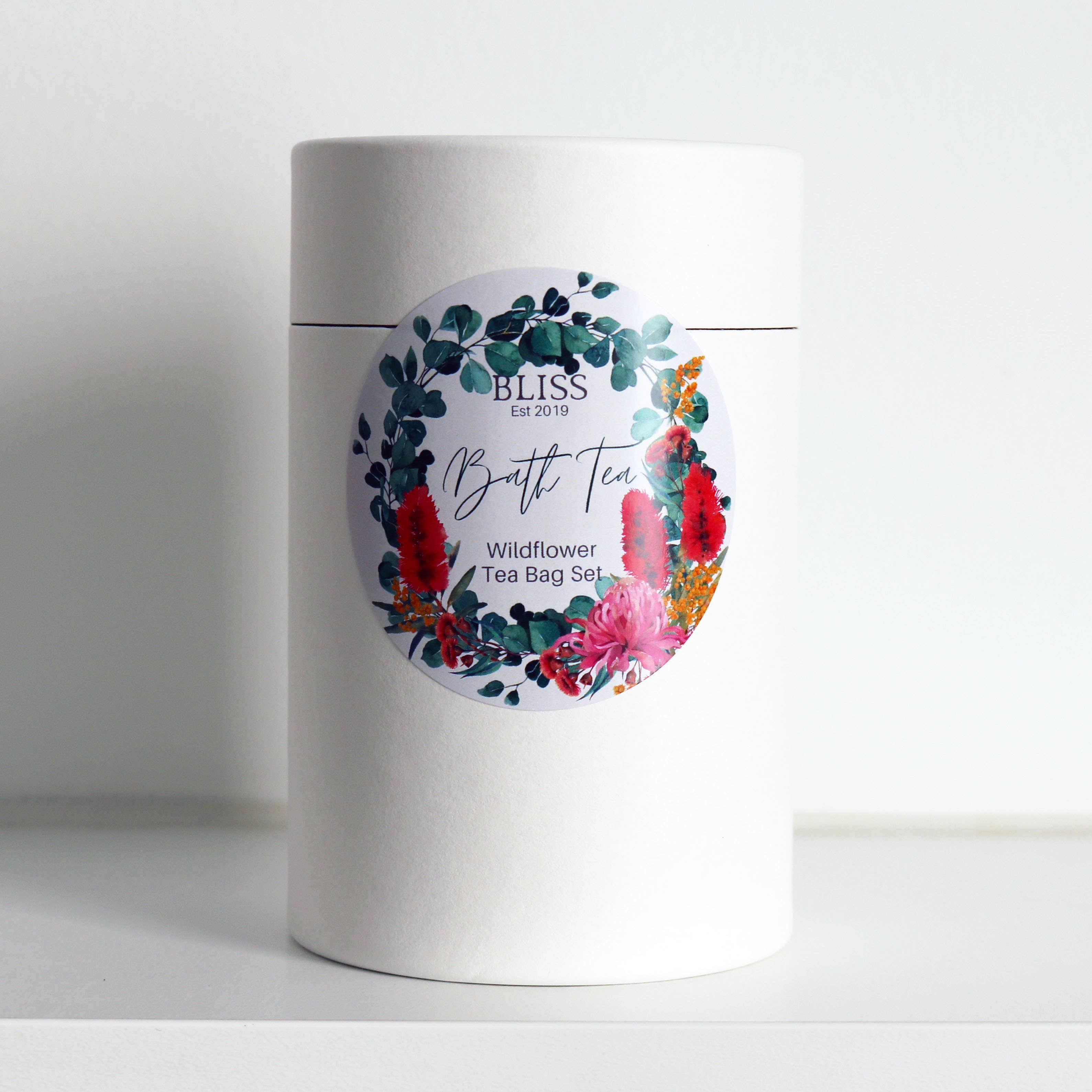 BLISS by Waddell & Co – Großhandel Bade- & Körperpflege-Set – Badetee (Teebeutel-Set) — Wildblume + Grüntee Kamille