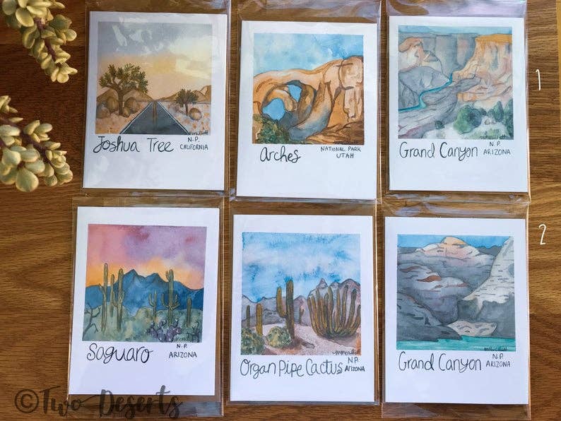 Two Deserts - Vendita all'ingrosso Biglietti di auguri generici - Biglietto d'auguri Joshua Tree National Park — Blank inside3