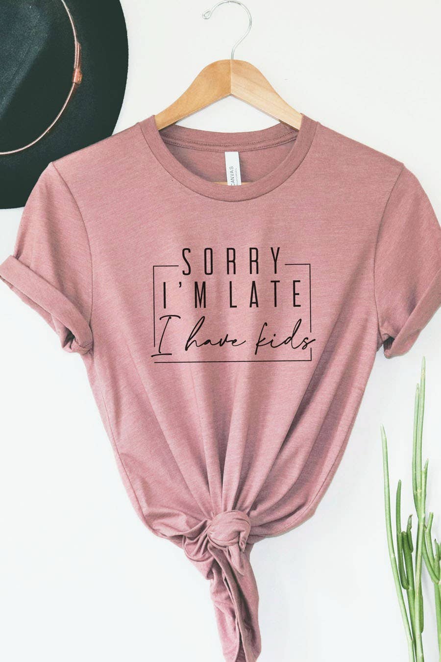 Bella Me - Vente T-shirt sérigraphié – femme - T-shirt graphique Sorry I'm Late, I Have Kids3