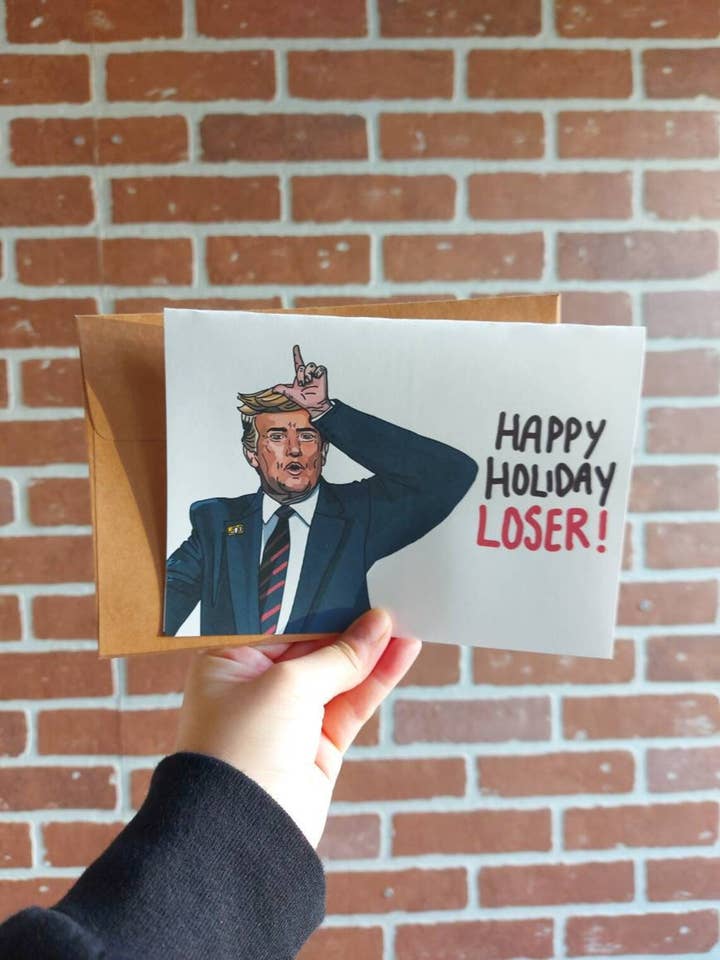 Carte de voeux de célébration Donald Trump pour la vente par LeeJackieeeDraw