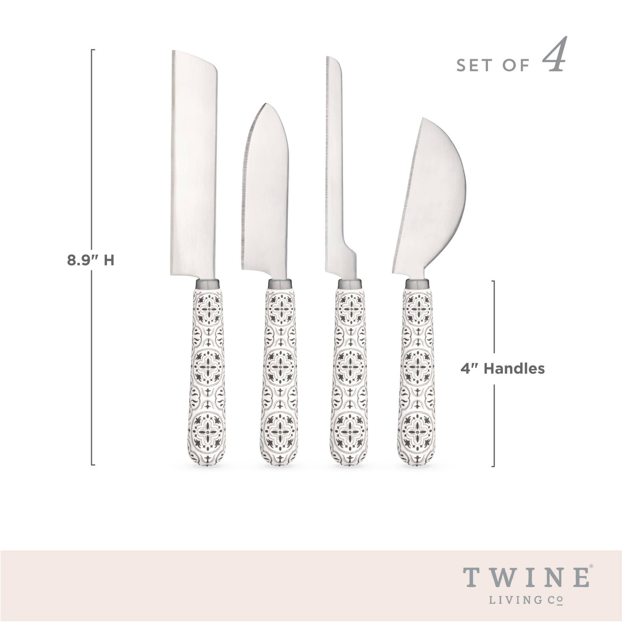 Twine - Wholesale Cheese Spreader - Stainless Steel and Ceramic Tile Cheese Knives Set of 45