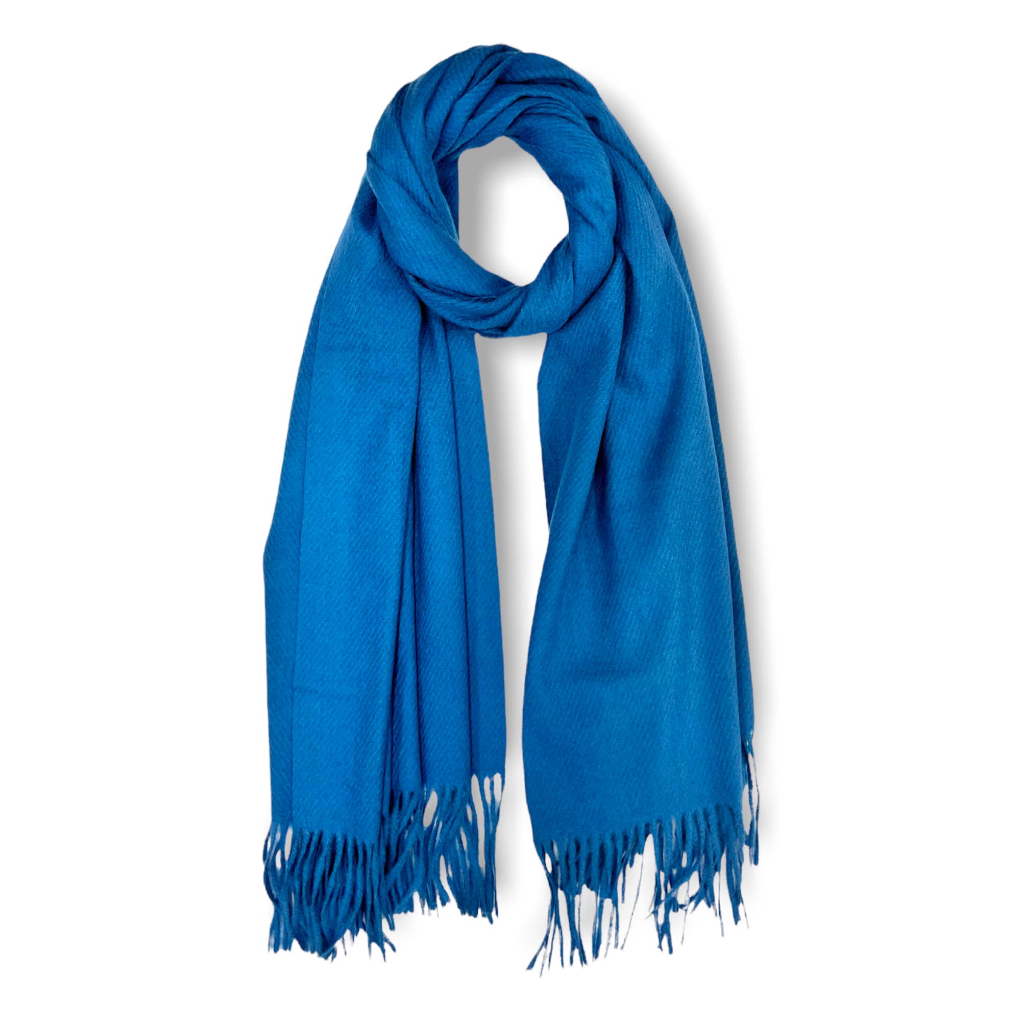 London Scarves – wholesale Scarf – Women's – Plain cashmere mix ribbed winter scarf with tassel16