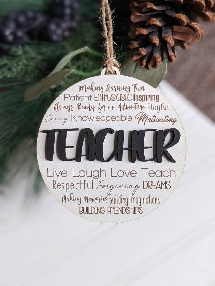 Teacher Gift Christmas Ornament for wholesale by Richer Design Co.