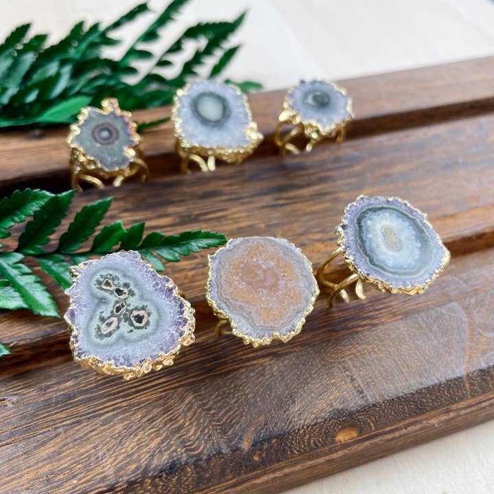 Ewelina Pas Jewelry - Wholesale Cocktail/Statement Ring - Gold Amethyst Stalactite Statement Ring11