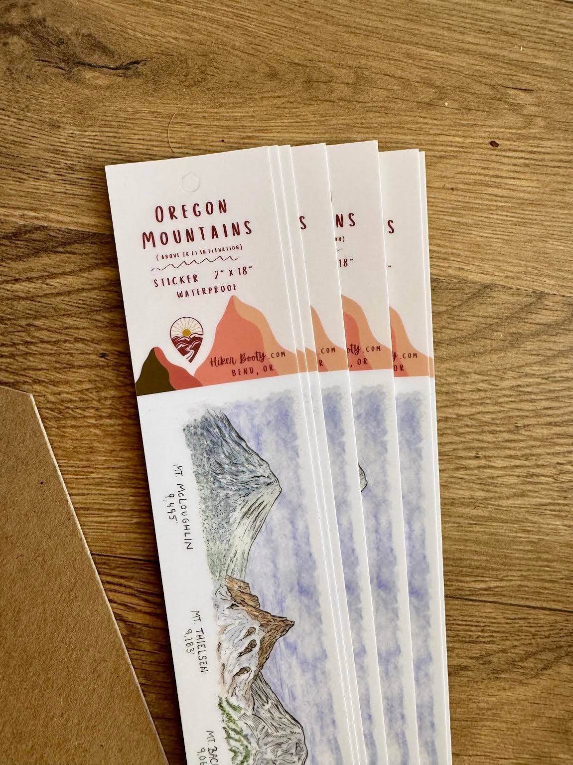 Hiker Booty - Wholesale Sticker - Oregon Mountainscape Die Cut Sticker2