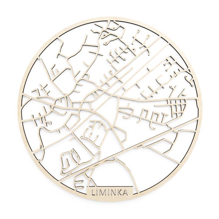 Houten stadskaart, Finland Liminka rond voor wholesale door Papurino