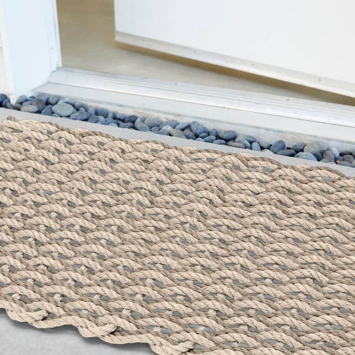 Wicked Good Doormats - Wholesale Door Mat - Lobster Rope™ Outdoor Doormat: Light & Sand Double Weave1