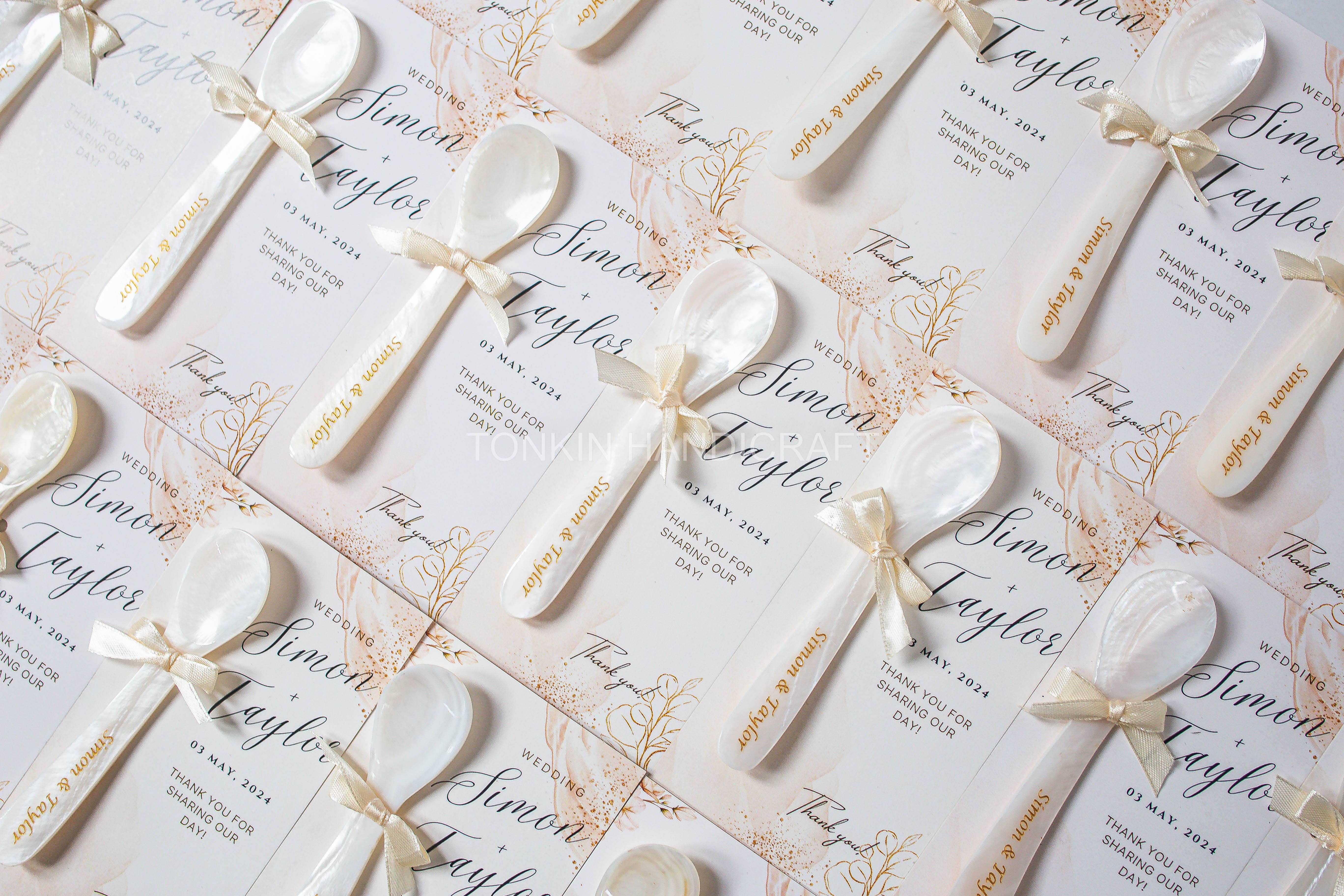 Tonkin Handicraft - Wholesale Kitchen Spoon - Personalized Mother of Pearl Caviar Favor wedding spoon0