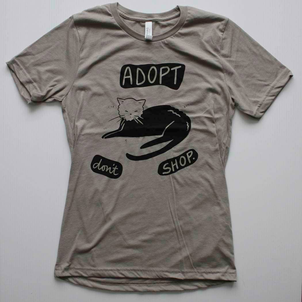 Yonder Studios - Wholesale Screen Printed T-Shirt - Women's - Adopt Don't Shop Shirt3
