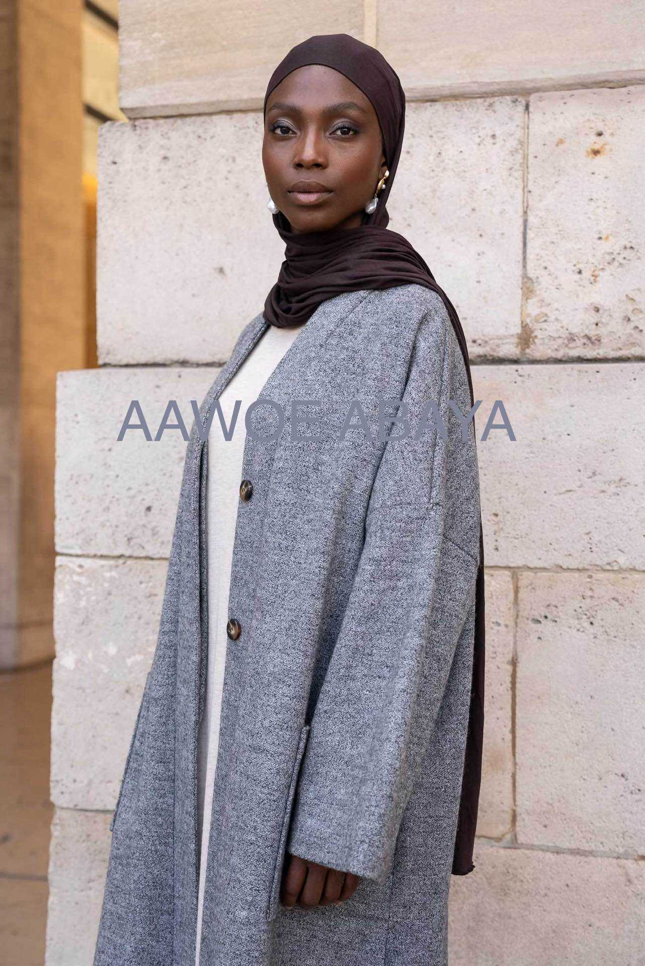 Aawoe Abaya – Casaco - Mulher por atacado – Casaco longo de inverno - comprimento 145 cm - 21606