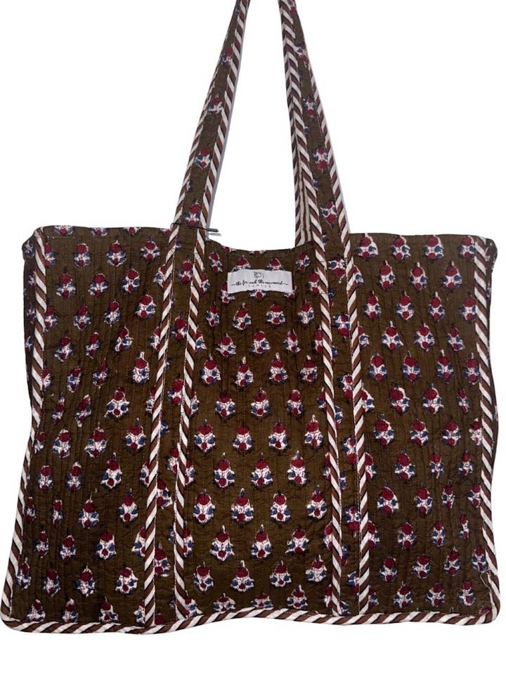 Reversible Quilted Block Printed Beach Bag for wholesale by The Fox and The Mermaid