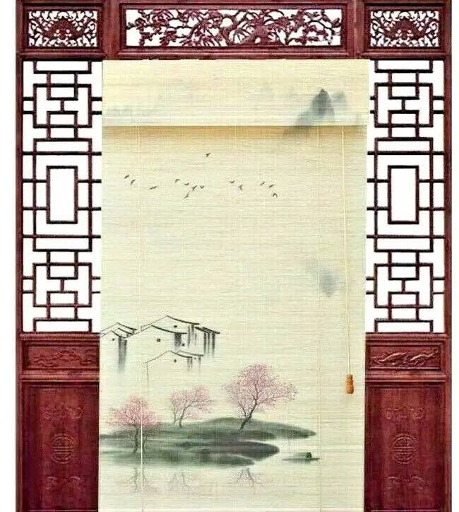 everythingbamboo - Wholesale Curtain - Bamboo Curtain & Screen Blind Rolling Curtain Panel Privacy Custom Size Picture Made to Order8
